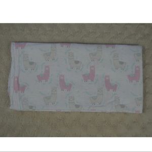 Modern Baby Llama Alpaca Baby Receiving Blanket Flannel White Pink Gray Mint